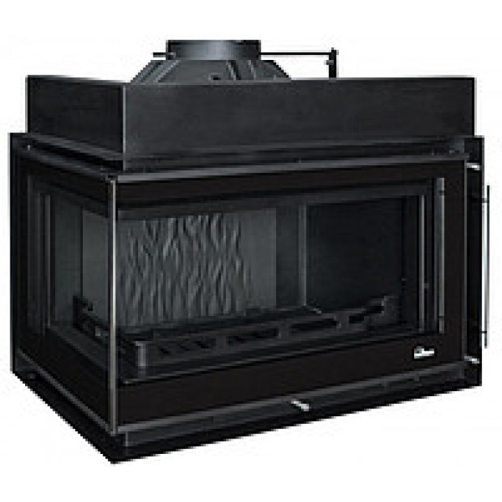 Каминная топка UNIFLAM 850 PRESTIGE LBS левое боковое  гнутое стекло